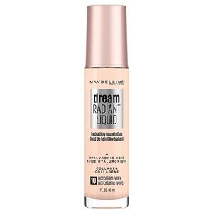 Maybelline 10 Porcelain Ivory Dream Radiant Liquid Hydrating Foundation 1oz